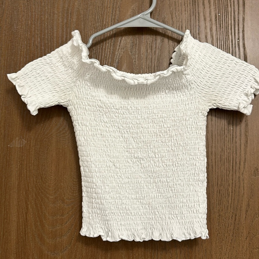 White Rouched Off the Shoulder Top